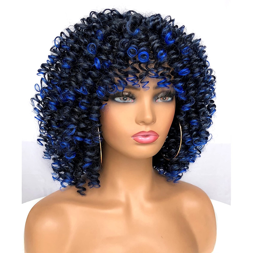 perruque afro bouclée avec une frange perruques courtes crépus bouclés pour les femmes noires fibre synthétique cheveux doux perruque afro courte bouclée de 2025 ? $20.99 –P7