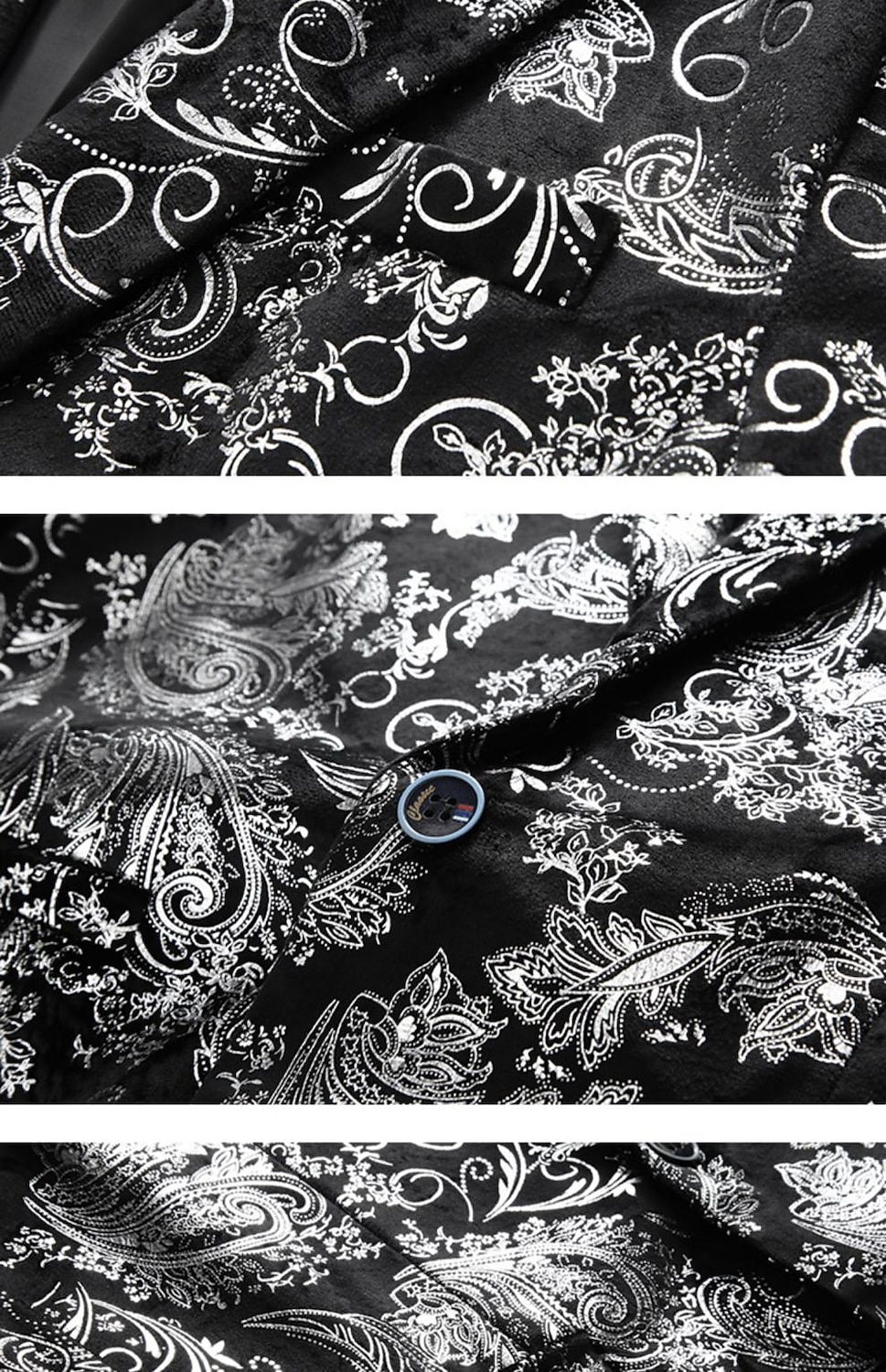 Herr Kavajjacka Kavaj Mode party Klassisk Blommig Blazer Silver Guld Standardpassform Singelknäppt 1 Knapp 2025 - $69.99 –P5