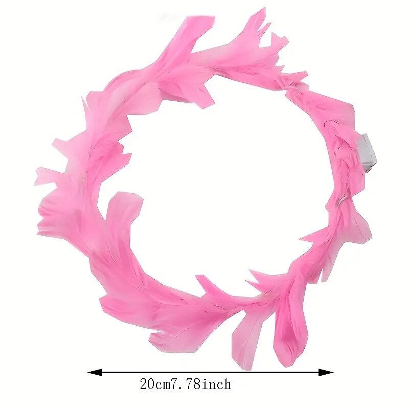 2 pcs  Light Up the Night with this Sparkly LED Feather Headband - Perfect for Parties and Festivals! 2025 - $17.99 –P7