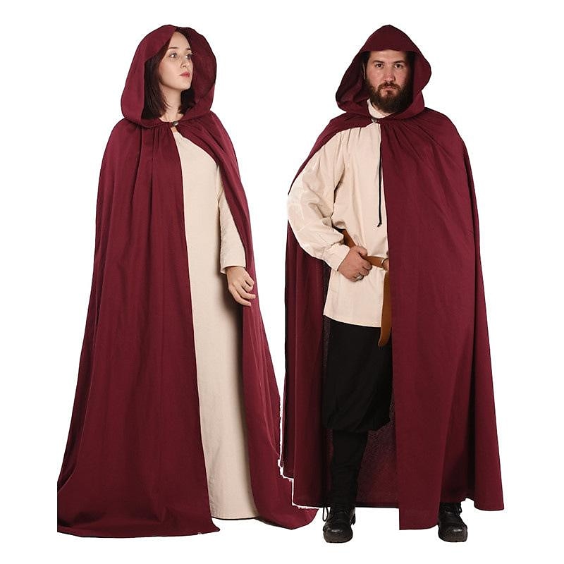Retro Vintage Punk e gótico Medieval Capa Traje Cosplay Bruxa Feiticeiro Viking Cor Sólida Homens Mulheres Unisexo Celta Viking Fantasia Dia Das Bruxas Carnaval Baile de Máscaras Espetáculo Palco de 2025 por $89.99 –P8