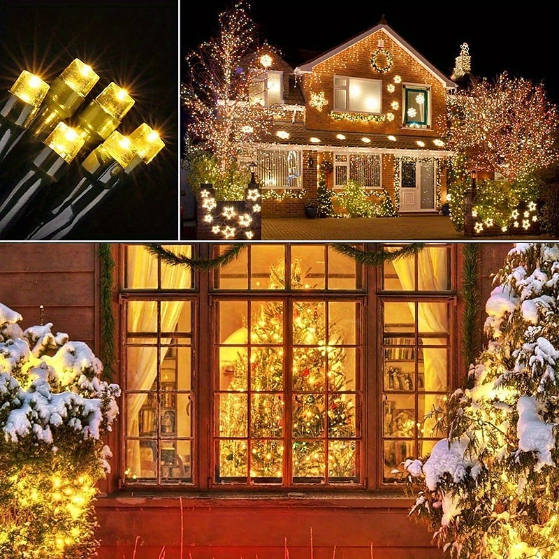 Solar Fairy Lights Outdoor Light Strings Waterproof 8 Modes 10m 100leds String Light Outdoor Lighting For Party Garden Christmas Outdoor New Year Holiday Decoration 2025 - $15.99 –P2