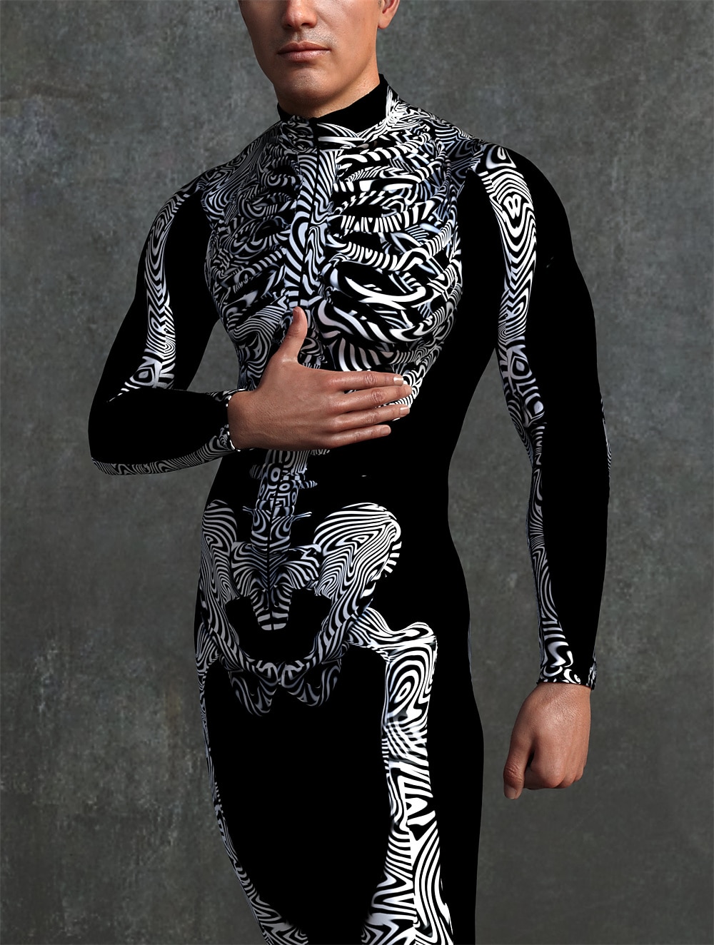 Totenkopf Halloween Cosplay Kostüm Bodysuits Ganzkörper-Catsuit Karnevalskostüm Ganzkörperanzug Einteiler Gruseliges Kostüm Kinder Erwachsene Herren Damen Maskerade Karneval Party Halloween Einfache 2025 - $37.99 –P7