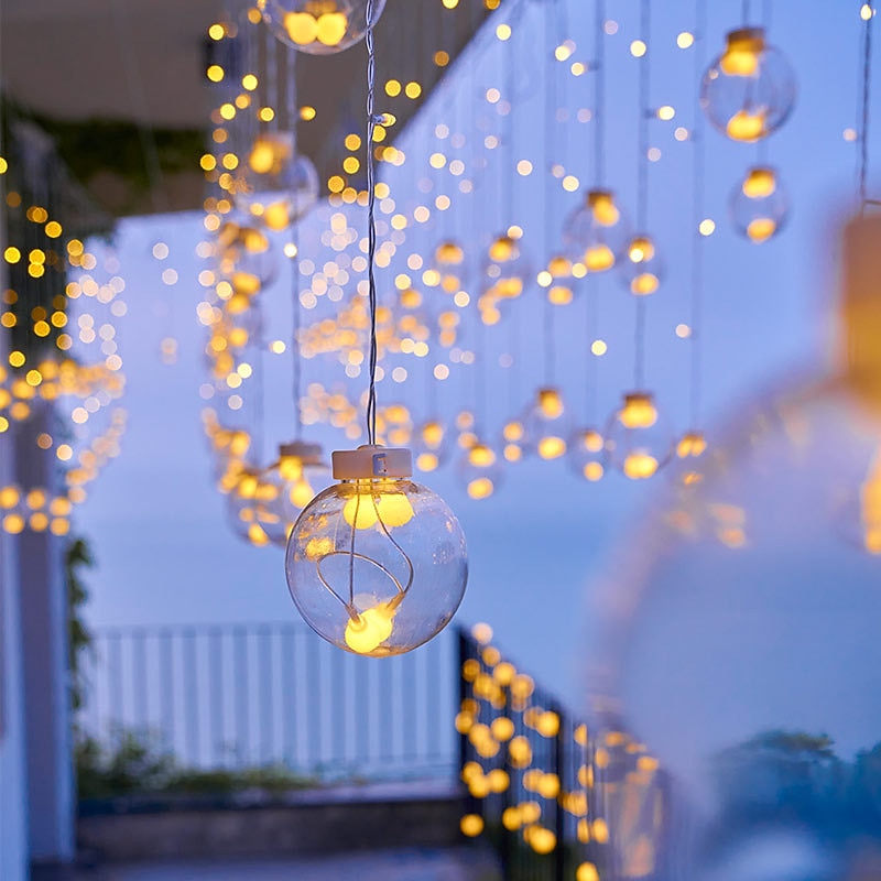 energia solare led sfera dei desideri stringa di luce fata flessibile filo di rame stringa di luce per tenda per giardino cortile vacanza festa di natale illuminazione decorativa colorata del 2025 a $58.99 –P2