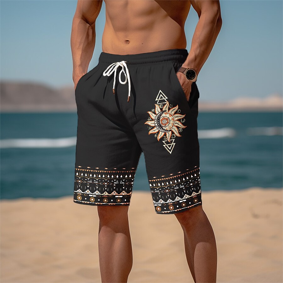 Homens Estampas Abstratas Geometria Shorts de praia Shorts Terry Cintura Média Vintage Estilo Étnico Retro Vintage Diário Feriado Streetwear Com Cordão Cintura elástica Impressão 3D Designer Roupa de 2025 por $19.99 –P5