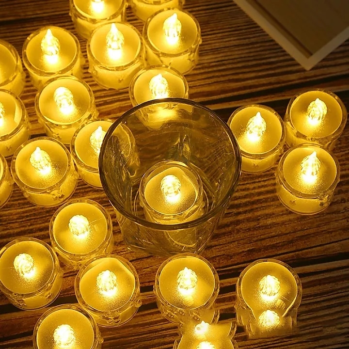 LED Electronic Candle Light Battery Powered Ghost Festival Decoration Night Light for Christmas New Year Wedding Party Home Decoration Lighting 4/12/24pcs for Halloween 2025 - $9.99 –P8