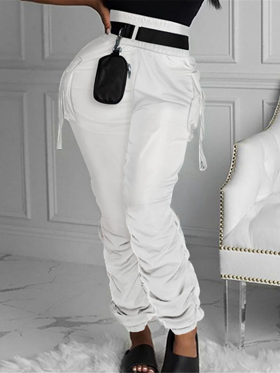 Mujer Pantalones cargo Persona que practica jogging Pantalones Moda Ropa de calle Longitud total Alta cintura Plano Cintura elástica Multi bolsillo Comodidad Transpirabilidad Suave Microelástico 2025 - $24.99 –P2