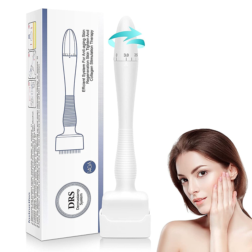 autentico 140 pin drs derma stamp cura della pelle con rullo microneedle a profondità regolabile del 2025 a $19.99 –P1