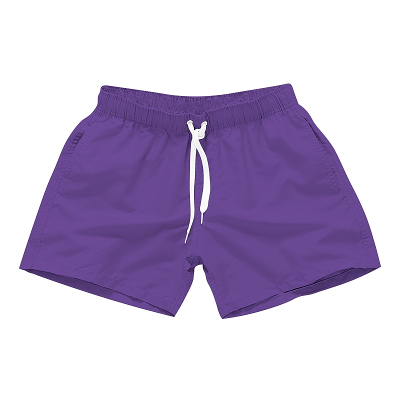 Herr Boardshorts Badshorts Snörning Med fickor Solid färg Vattentät UV Solskydd Simbassäng Hawaiisk Ledig / Sportig Svart Vit Microelastisk 2025 - $12.99 –P11