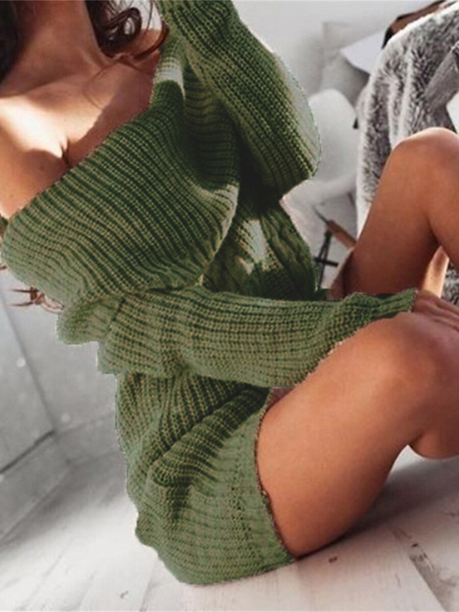 Oversized off the discount shoulder sweater dress