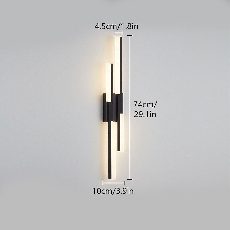 lightinthebox Aplique de pared LED Aplique de pared de 74 cm Apliques de pared de acrílico LED Lámpara de pared del porche larga Accesorio adecuado para sala de estar Blanco cálido 110-240 V 2025 - $165.99 –P5