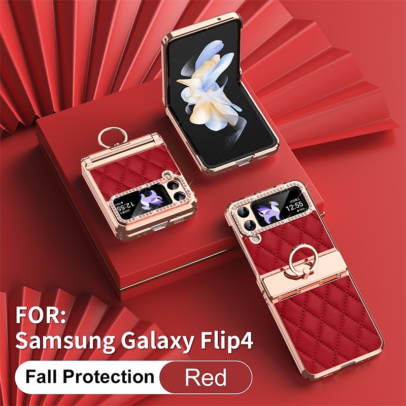 телефон Кейс для Назначение SSamsung Galaxy Z-флип 7 Z-флип 6 Z Flip 5 Z Flip 4 Z Flip 3 Кейс на заднюю панель Блинг Стразы Покрытие Хрустальный алмаз ПК Кожа PU 2026 - $24.99 –P12