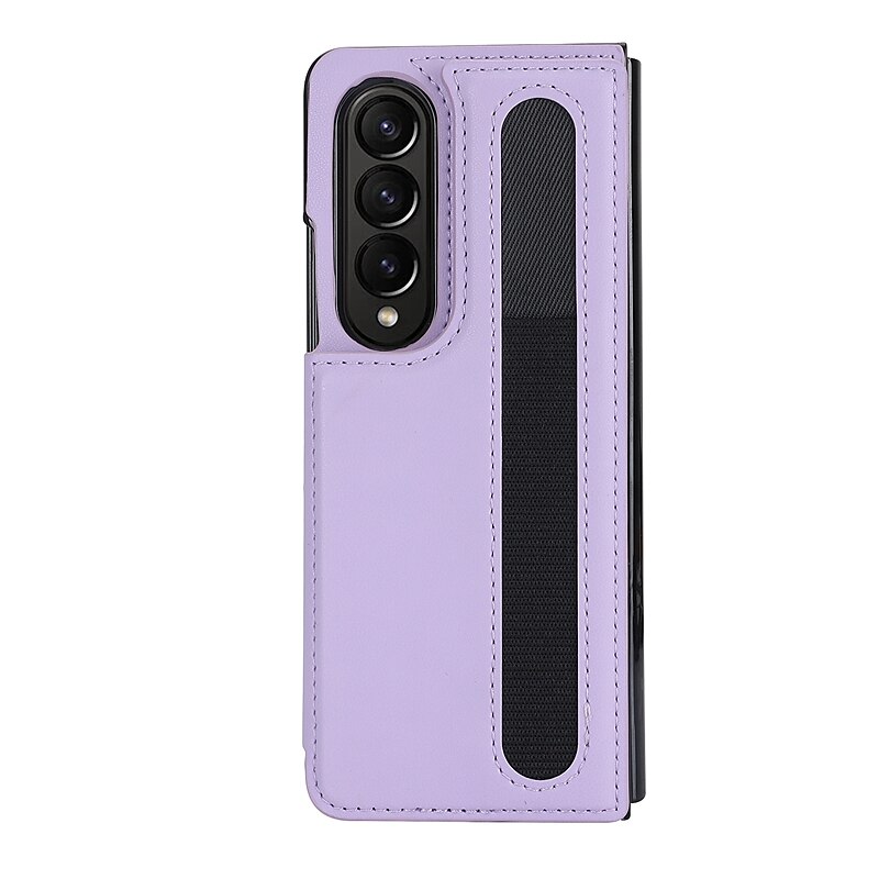 телефон Кейс для Назначение SSamsung Galaxy Z-образный сгиб 7 Z-сгиб 6 Z Fold 5 Z Fold 4 Z Fold 3 Кожаный чехол Слоты для держателей карт Откидная подножка с держателем для ручки Сплошной цвет 2025 - $25.99 –P13