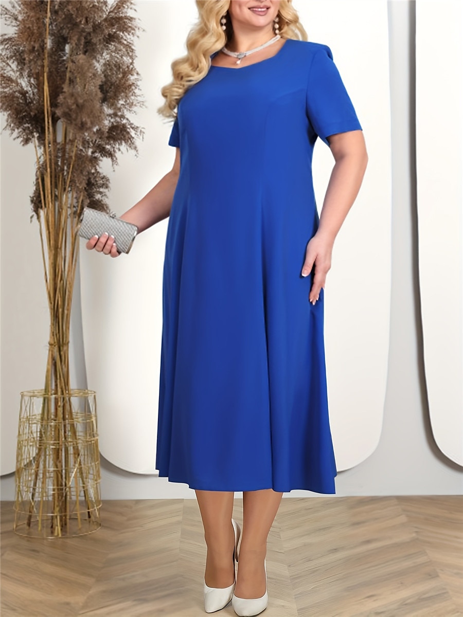 Women's Plus Size Two Piece Dress Set Lace Dress Party Dress Semi Formal Dress Party Wedding Guest Elegant Fashion Lace Embroidered Long Dress Maxi Dress Crew Neck 3/4 Length Sleeve Plain Regular Fit 2024 - $46.99 –P3