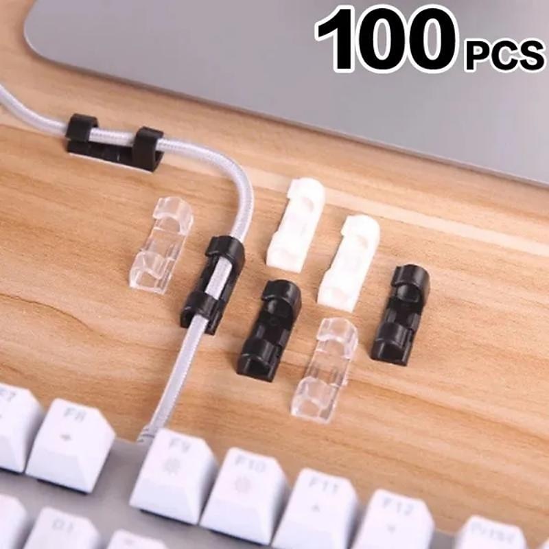 100/80/60/20pcs Cable Organizer Clip Adhesive Charger Clasp Desk Wire Manager Cord Earphone Line Tie Fixer Management USB Winder Clips Holder 2025 - $2.99 –P7
