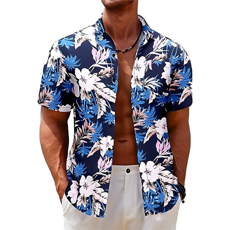 Per uomo Floreale Fiori tropicali Camicia Camicia hawaiana estiva Camicia Aloha Maniche Corte Camicia Collo ripiegato Moda Designer Casual All'aperto Streetwear Casuale Blu Nero Giallo S M L del 2026 a $25.99 –P3
