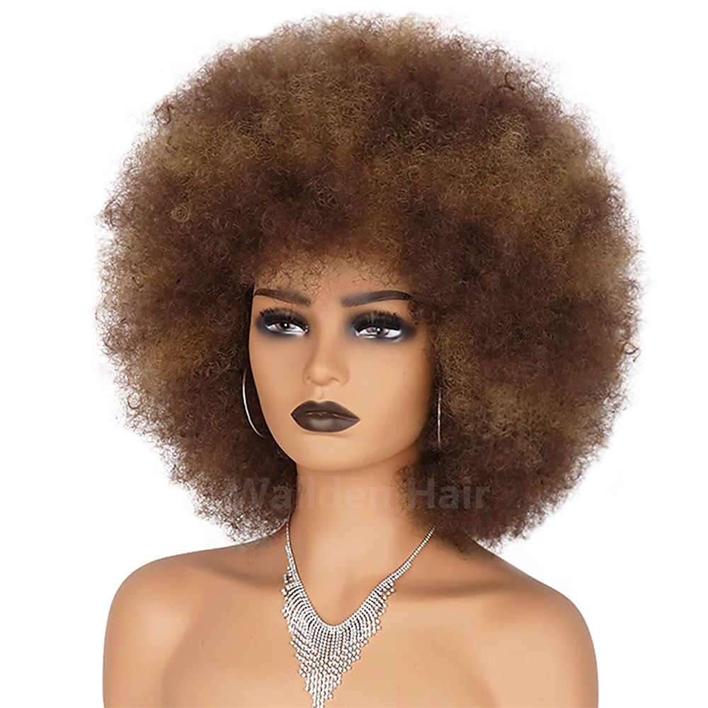 capelli afro colore bianco parrucche per donne nere parrucca glueless wear and go parrucca resistente al calore anni '70 parrucca afro sintetica per costume da festa e cosplay parrucche di halloween del 2025 a $22.99 –P6