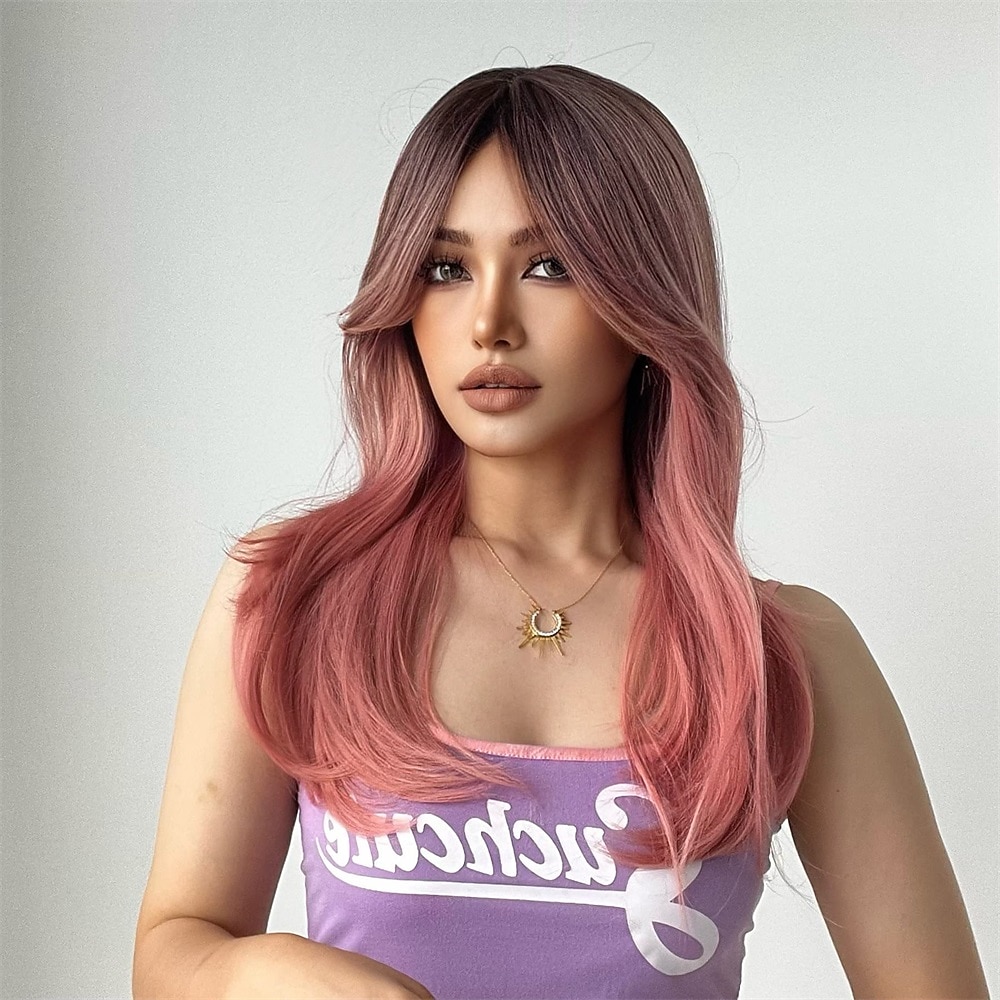 Blonde Brown Wavy Body Wave Full wig Hair for Women Lady Girl Middle Part 26 pouces résistant à la chaleur synthétique perruque d'aspect naturel quotidien à tout moment cosplay party de 2026 ? $24.99 –P16