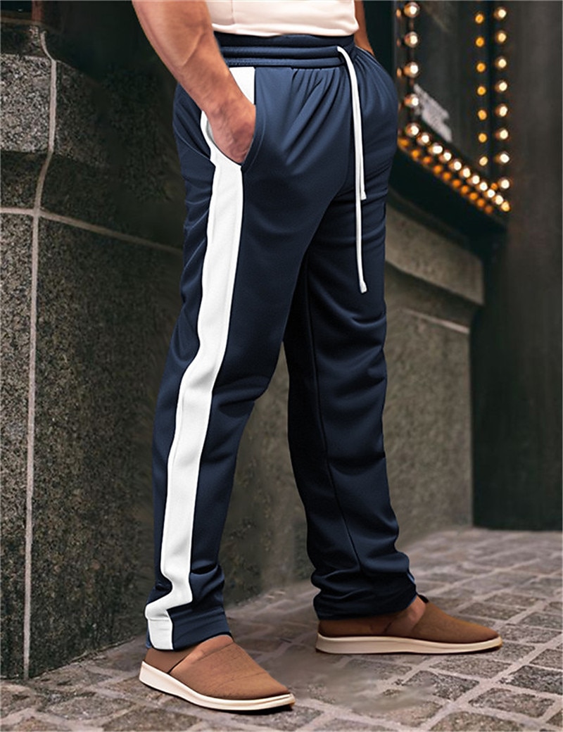 Per uomo Pantaloni della tuta Pareggiatore Pantaloni Pantaloni della tuta a gamba dritta A cordoncino Vita elastica Gamba dritta Color Block Collage Comfort Traspirante Informale Giornaliero Per del 2026 a $22.99 –P2