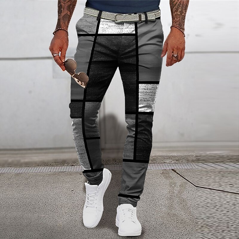 Mens plaid pants hot sale with side stripe