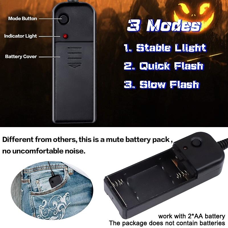 halloween led izzó maszk új party rave neon maszk dekor horror bohóc világító maszk álarcos maszk klub cosplay jelmez kellékek 2026 - $12.99 –P6