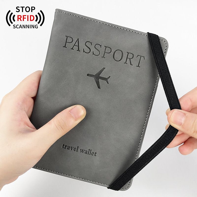 Leather Passport Cover RFID Elastic Band Travel Credit ID Card Waterproof Passport Holder Men Women Wallet Document Organizer 2025 - $6.49 –P7