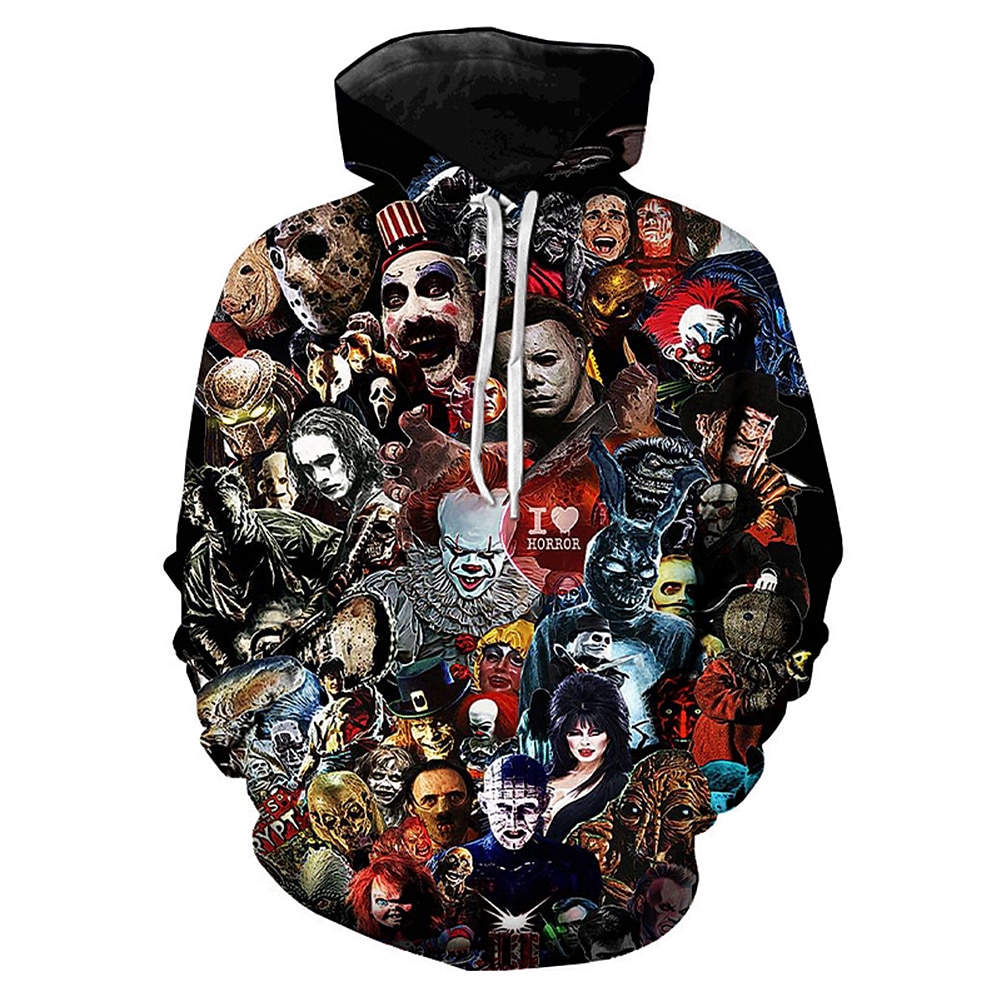 Halloween Zombie Hoodie Print 3D Front Pocket Graphic For Couple's Men's Women's Adults' Halloween Carnival Masquerade 3D Print Vacation Halloween 2025 - $29.99 –P1
