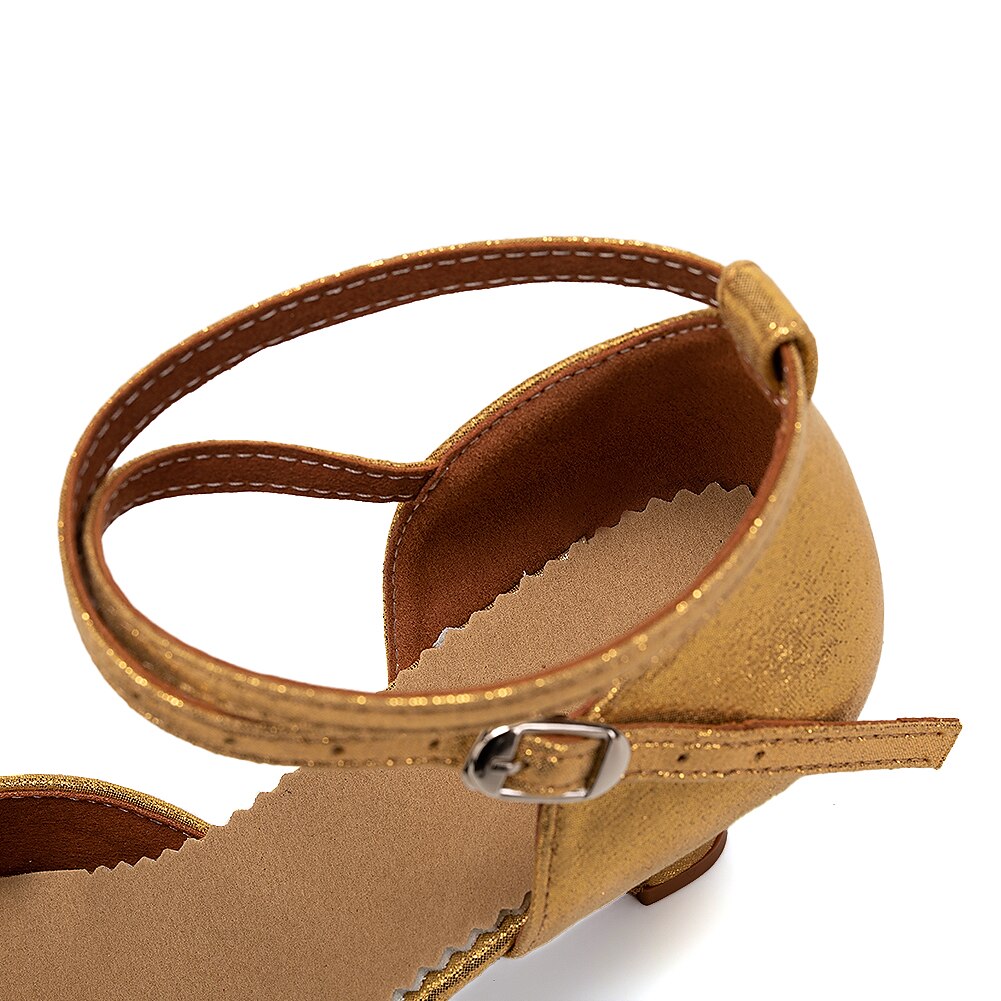 pantofi de dans latino cu sclipici roșii pentru damă – tocuri de sală cu bandă din plasă cu talpă de piele intoarsă pentru salsa și performanță 2025 - $32.99 –P9