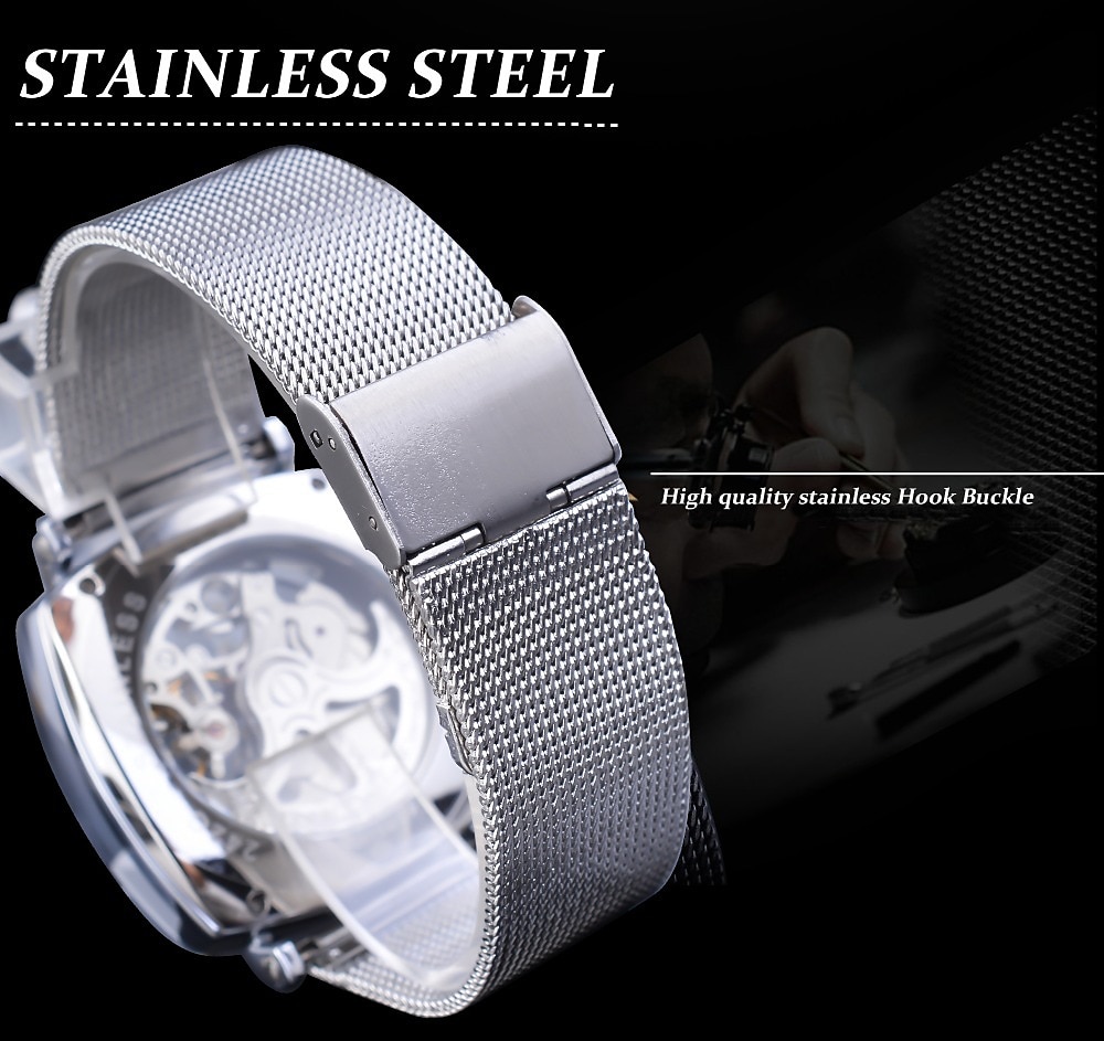 FORSINING Men Mechanical Watch Large Dial Fashion Business Wristwatch Hollow Skeleton Automatic Self-winding Luminous Waterproof Alloy Leather Watch 2025 - $42.99 –P8