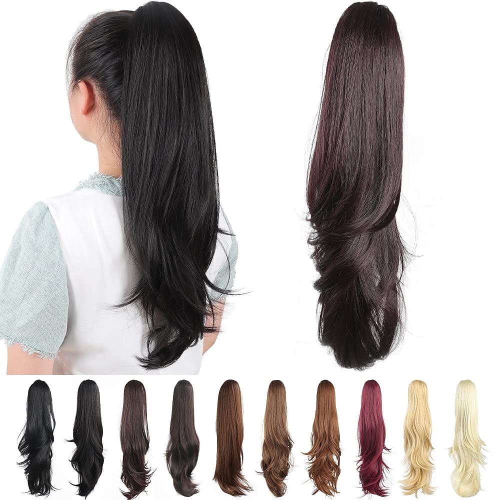 Extension de queue de cheval griffe pour les femmes morceau de cheveux bouclés 24 extensions de cheveux de queue de cheval synthétique très longue & volumineux bouclé ondulé résistant à la chaleur de 2025 ? $13.99 –P4