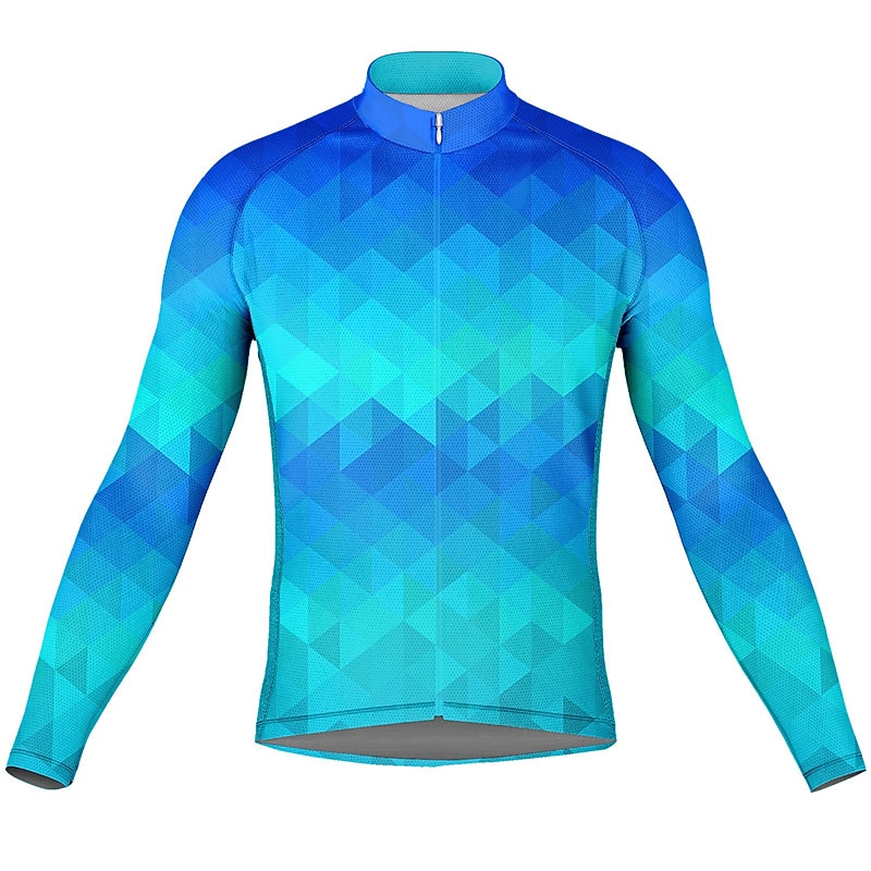 Herr Cykeltröja Grafisk Lutning Långärmad Cykel Överdelar med 3 bakfickor Bergscykling Vägcykling Snabb tork Reflexremsa Bakficka Fuktabsorberande sporter Blå Mörkgrön Orange Kläder 2025 - $34.99 –P10