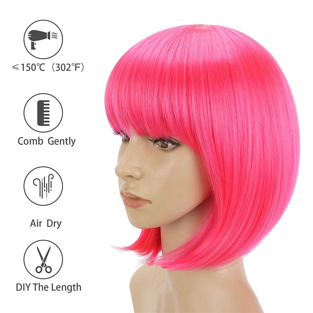 Blue Bob Wig With Bangs 12 Inch Royal Blue Wig Short Synthetic Fiber Bob Wigs for Women Short Bob Wigs and Halloween Cosplay Bob Wig 2025 - $22.99 –P18