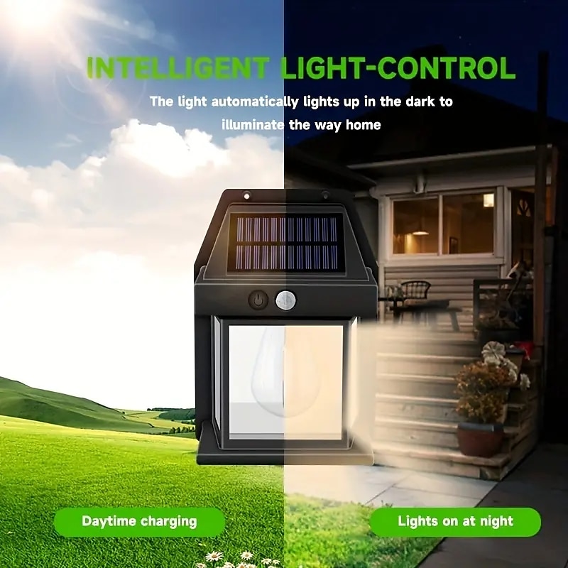 LED Solar Wall Light Motion Sensor Garden Light Dusk To Dawn Outdoor Lighting IP65 Waterproof Black And White Double Color Garden Landscape Christmas Decoration Warm Light 2025 - $14.99 –P6