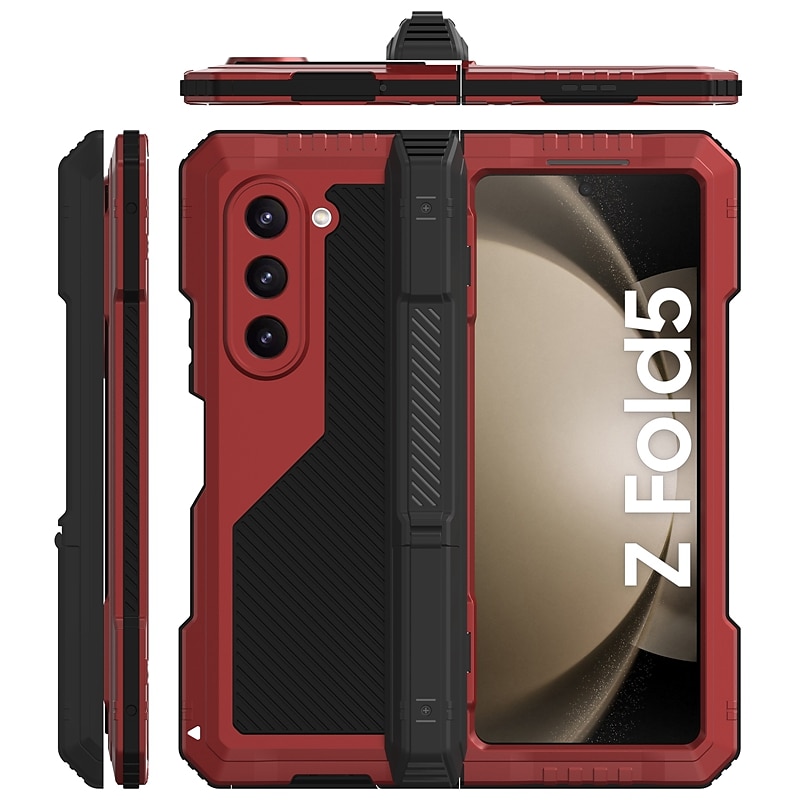 Θήκη τηλεφώνου για Samsung Galaxy Z Fold 5 Έντονης Χρήσης Στηρίγματα Αντι-πτώσης Πανοπλία Μέταλλο Σιλικόνη 2025 - $43.99 –P5