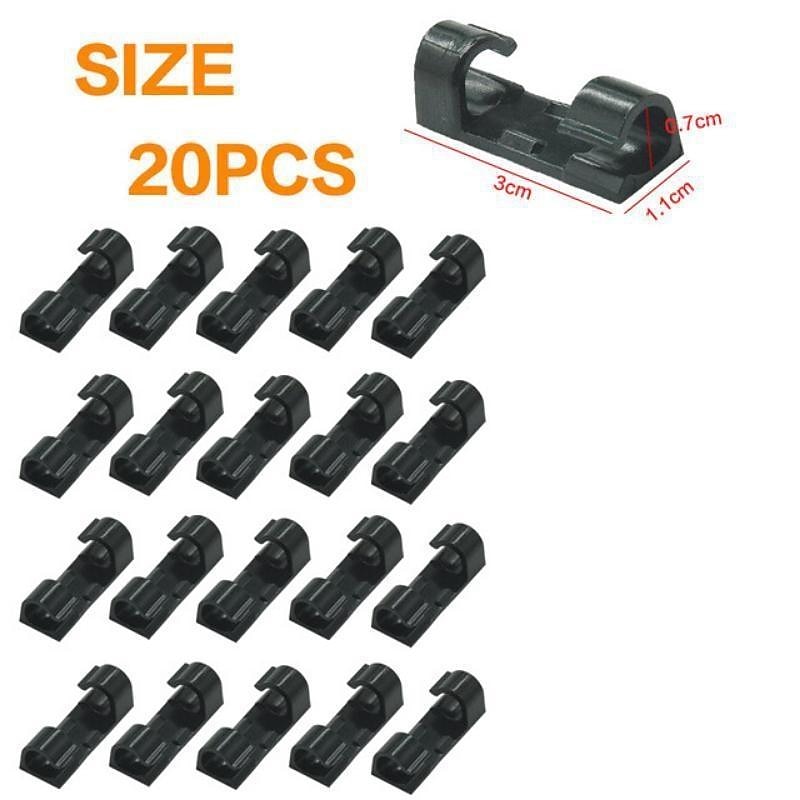 100/80/60/20pcs Cable Organizer Clip Adhesive Charger Clasp Desk Wire Manager Cord Earphone Line Tie Fixer Management USB Winder Clips Holder 2025 - $2.99 –P15