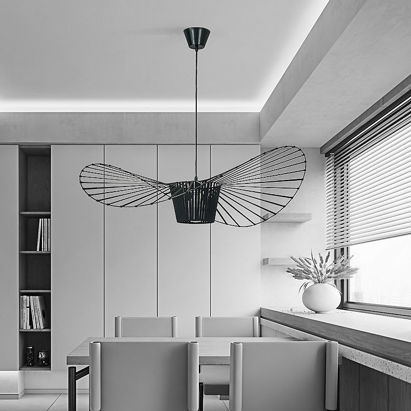 pendellampe vintage stue lysekrone pendellampe 60cm led vertigo lampe pendellampe laget av glassfiber / polyuretan e27 for lampeskjerm, restaurant, bar, kafé, svart 110-240v 2025 - $279.99 –P3