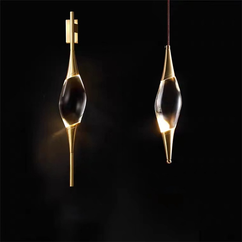 Crystal Wall Light Indoor Liner Design 60cm Minimalist Design Wall Sconce, Clear Glass Lampshade Wall Lamp,Decorative Wall Light for Bedroom Living Room Background Wall Lights 110-240V 2025 - $265.49 –P3