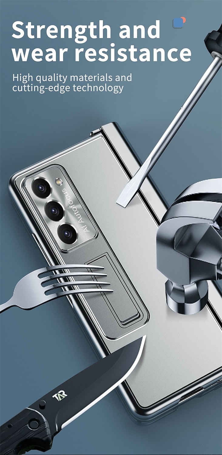 Phone Case For Samsung Galaxy Z Fold 7 Z Fold 6 Z Fold 5 Z Fold 4 Z Fold 3 Back Cover with Stand Holder with Screen Protector Pencil Holder Aluminum Alloy 2025 - $58.99 –P4