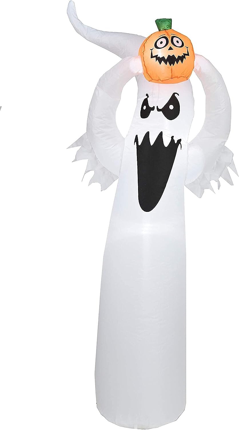 decorações de halloween abóbora inflável explodir branco iluminado fantasma boneca assustador com elevação inflável adereço decoração abóbora quintal gramado adereço decoração para interior ao ar livre de 2025 por $54.99 –P2