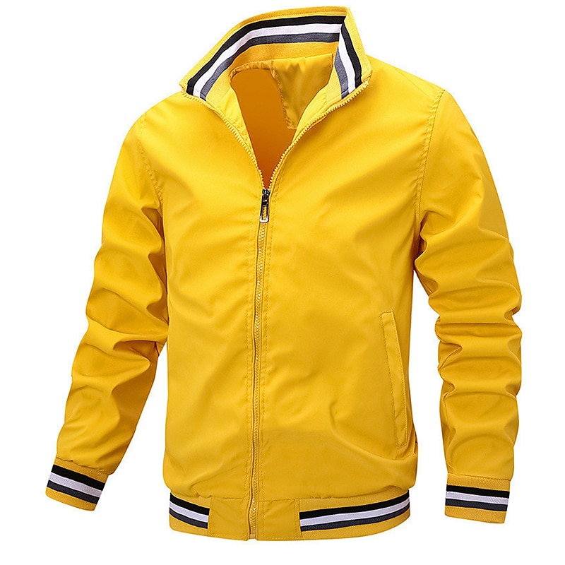 Per uomo Giacca Leggera Giacca Estiva Giacca a vento Giacca di transizione All'aperto Vacanza Caldo Autunno Inverno Semplice Moda Streetwear Collo alla coreana Regolare Nero Bianco Giallo Blu Verde del 2025 a $36.99 –P8