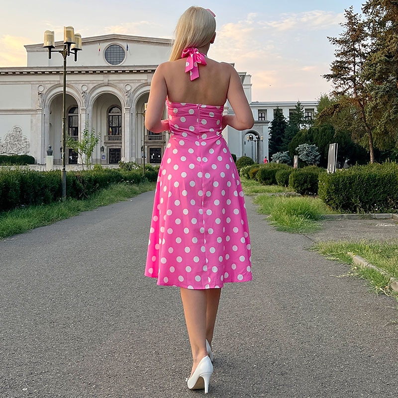 Anos 50 Retro Vintage Rockabilly Vestido swing Vestido Flare Bolinhas Fantasia Mulheres Festa / Noite Festa de Solteira Adulto Vestido Bandana Vestidos de baile de 2026 por $39.99 –P6
