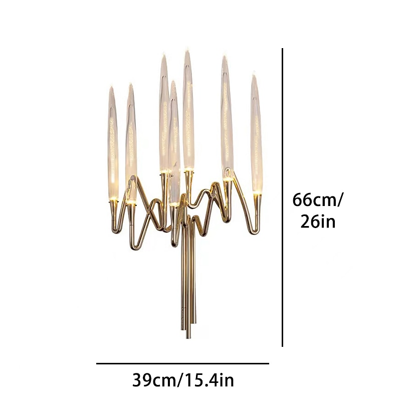 luces de pared de interior de cristal k9 7 cabezas de oro led aplique de pared de estilo nórdico sala de estar tiendas cafés acero blanco cálido luz de pared blanco cálido 110-240v 2026 - $630.69 –P3