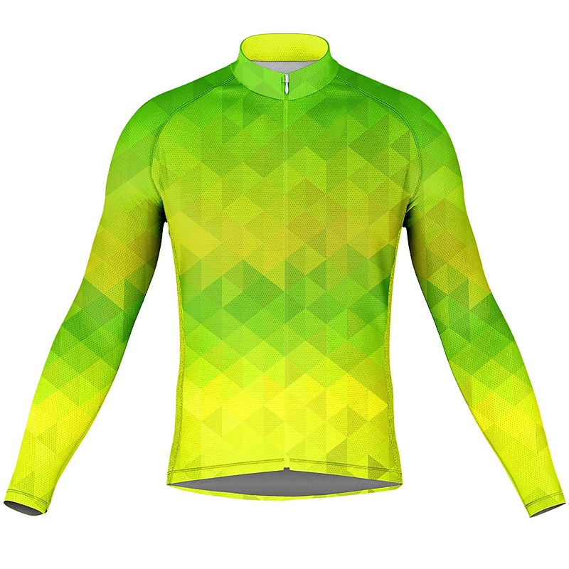 Herr Cykeltröja Grafisk Lutning Långärmad Cykel Överdelar med 3 bakfickor Bergscykling Vägcykling Snabb tork Reflexremsa Bakficka Fuktabsorberande sporter Blå Mörkgrön Orange Kläder 2025 - $34.99 –P8