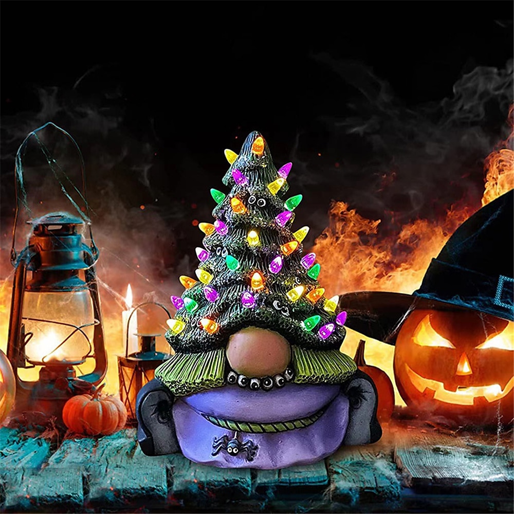 kouzelná čarodějnice trpaslík strom halloween duch venkovní světlo festival oblékat se kostra horor visící zářící halloween party výzdoba 2025 - $12.99 –P5