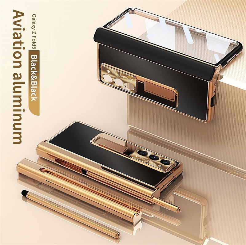 Phone Case For Samsung Galaxy Z Fold 7 Z Fold 6 Z Fold 5 Z Fold 4 Z Fold 3 Back Cover with Stand Holder with Screen Protector Pencil Holder Aluminum Alloy 2025 - $58.99 –P17
