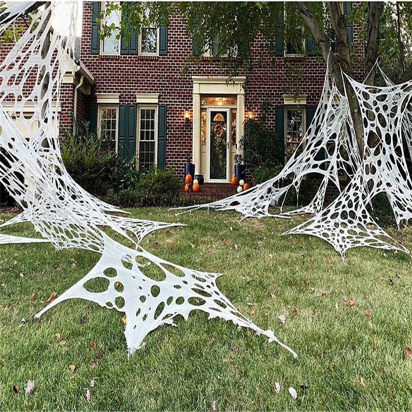 2025年 ハロウィーンの飾り、屋外用クモの巣、伸縮性のあるビーフネット、クモの巣、カット済みガーゼ、クモの巣、お化け屋敷の装飾  コレクション – $6.49 –P2