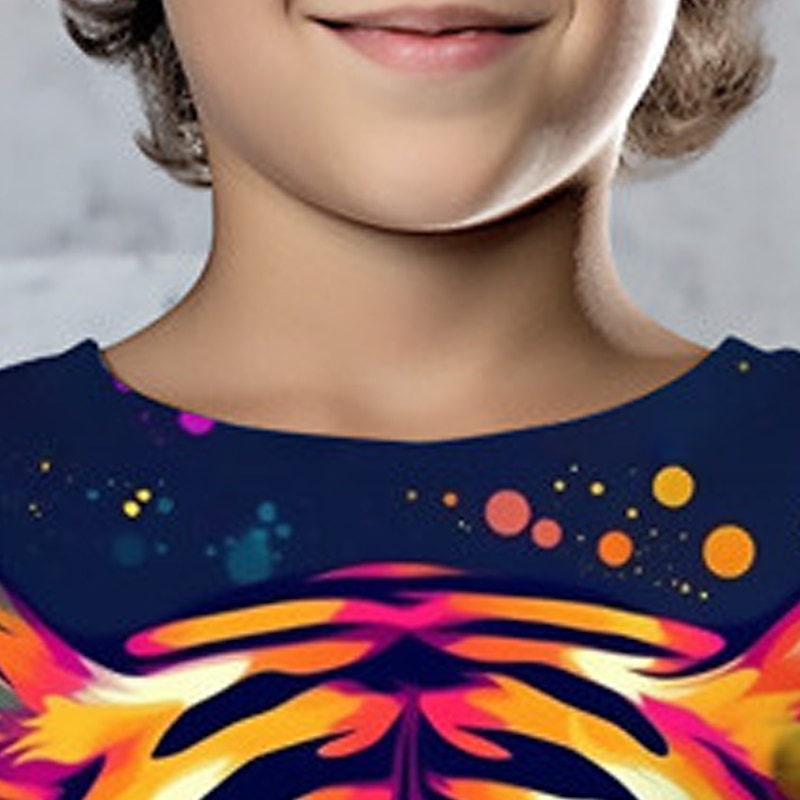 Pojkar 3D Grafisk Djur Tiger T-shirt Långärmad 3D-tryck Sommar Vår Höst Sport Mode Streetwear Barn 3-12 år Utomhus Ledigt Dagligen Normal 2025 - $13.99 –P7