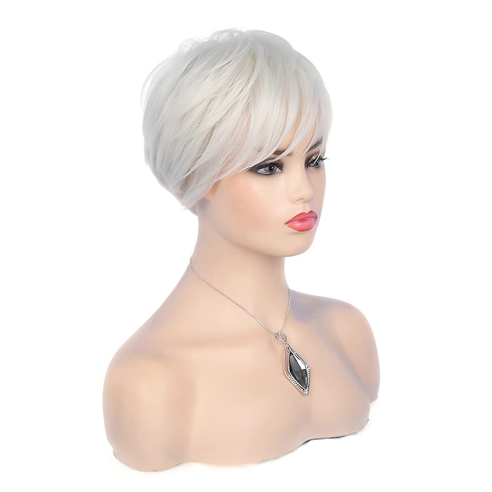parrucche bianche crema corte per parrucca da folletto cosplay da donna sintetica naturale del 2025 a $21.99 –P3