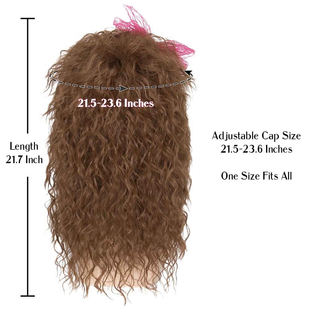 Партия париков для женщин костюмный парик 80-х длинный кудрявый коричневый парик аксессуары для карнавала (только парики) парики на Хэллоуин 2026 - $20.99 –P2