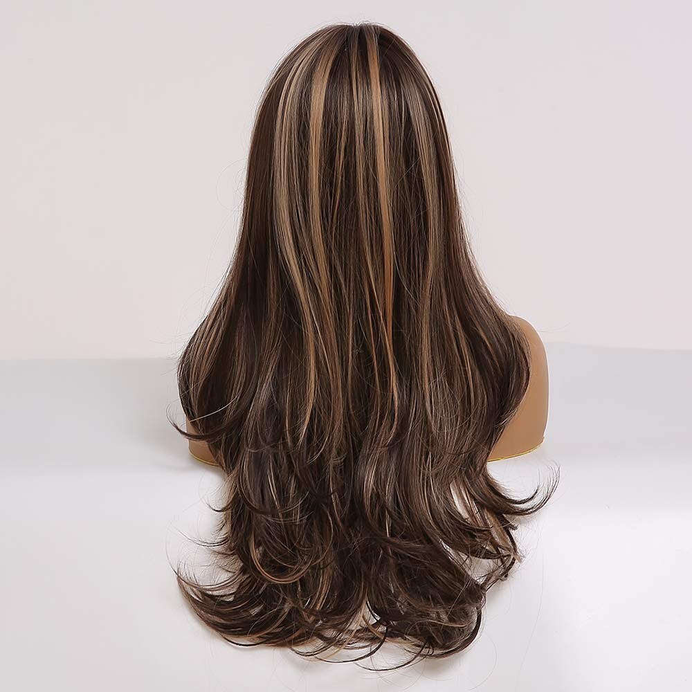 hete roze pruik magenta pruik lang krullend golvend roze pruiken voor vrouwen meisjes middelste deel hittebestendige hight density synthetische pruiken 2025 - $24.99 –P9