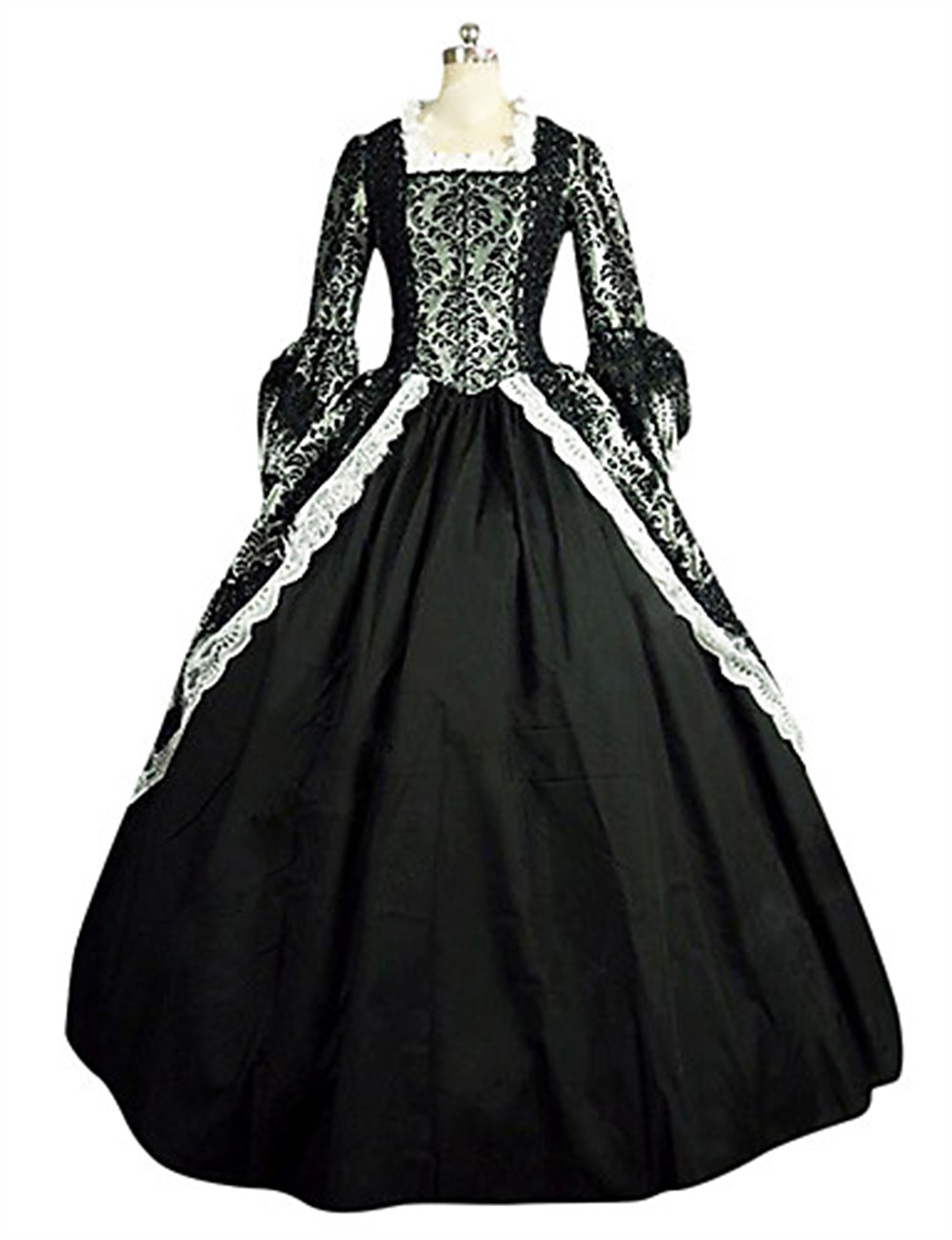 Rococò Vittoriano Abito da cocktail Lunghezza al pavimento Vestito Costume da festa Mascherata Manica del polsino svasato Taglie Forti Abito da ballo Costume Per donna Reale Carnevale Mascherata del 2026 a $121.99 –P1